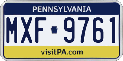 PA license plate MXF9761