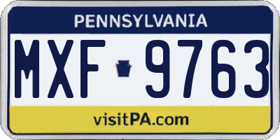 PA license plate MXF9763