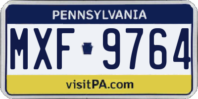 PA license plate MXF9764