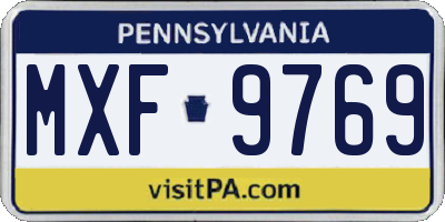 PA license plate MXF9769
