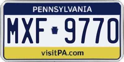 PA license plate MXF9770