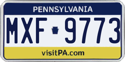 PA license plate MXF9773