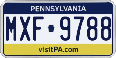 PA license plate MXF9788