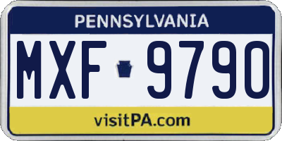 PA license plate MXF9790