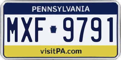 PA license plate MXF9791