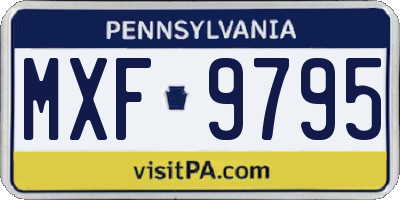PA license plate MXF9795