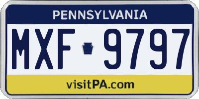 PA license plate MXF9797