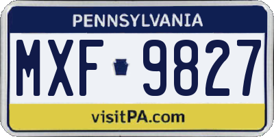 PA license plate MXF9827
