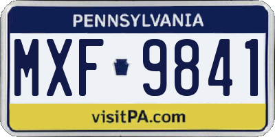 PA license plate MXF9841