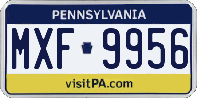PA license plate MXF9956