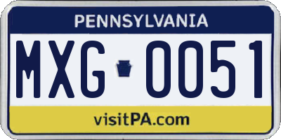PA license plate MXG0051
