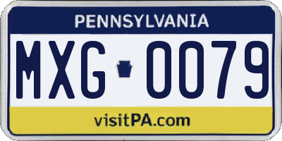 PA license plate MXG0079