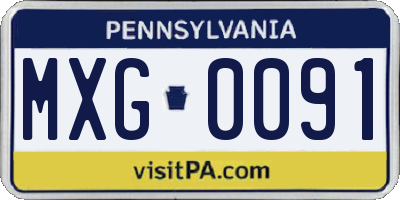PA license plate MXG0091