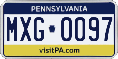 PA license plate MXG0097