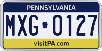 PA license plate MXG0127