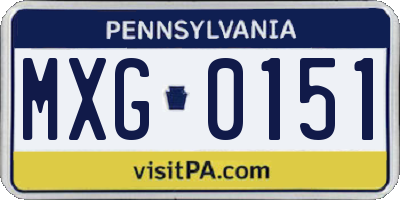 PA license plate MXG0151