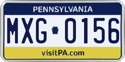 PA license plate MXG0156