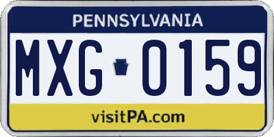 PA license plate MXG0159