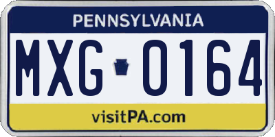 PA license plate MXG0164
