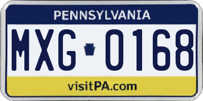 PA license plate MXG0168