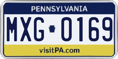 PA license plate MXG0169