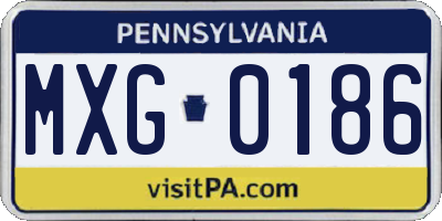 PA license plate MXG0186