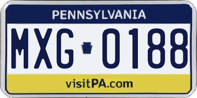 PA license plate MXG0188