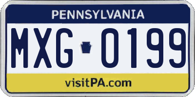 PA license plate MXG0199