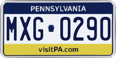 PA license plate MXG0290