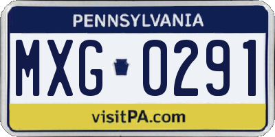 PA license plate MXG0291