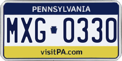 PA license plate MXG0330