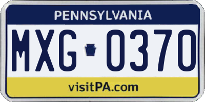PA license plate MXG0370