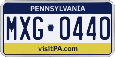 PA license plate MXG0440