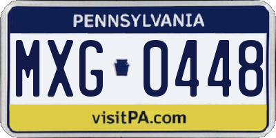 PA license plate MXG0448