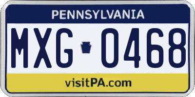 PA license plate MXG0468