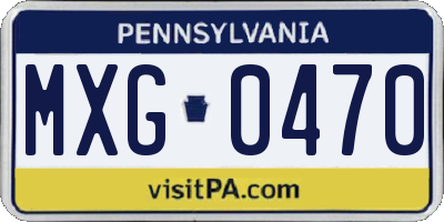 PA license plate MXG0470