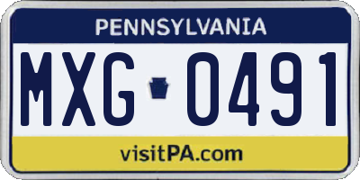 PA license plate MXG0491