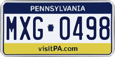 PA license plate MXG0498
