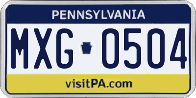 PA license plate MXG0504