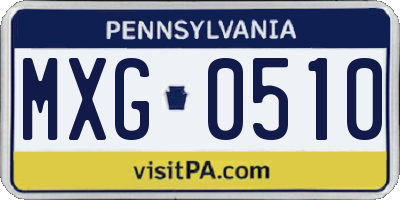 PA license plate MXG0510