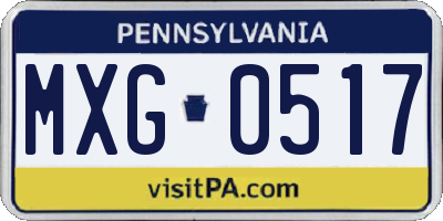 PA license plate MXG0517