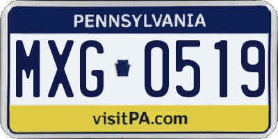 PA license plate MXG0519