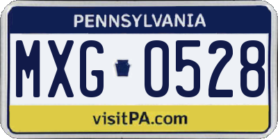 PA license plate MXG0528