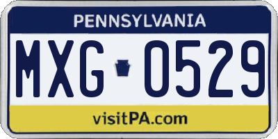 PA license plate MXG0529