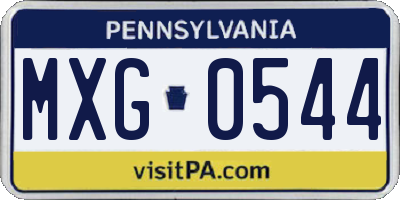 PA license plate MXG0544