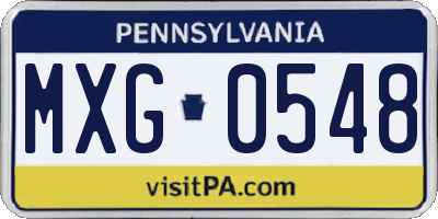 PA license plate MXG0548