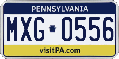 PA license plate MXG0556