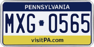 PA license plate MXG0565