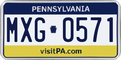 PA license plate MXG0571