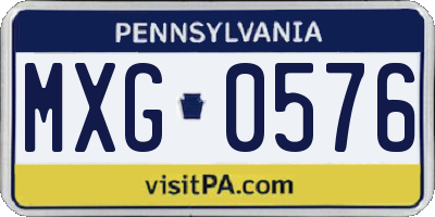 PA license plate MXG0576
